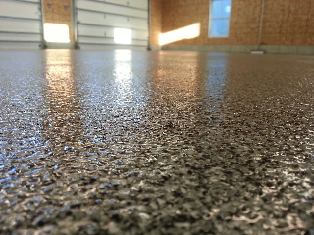 Decorative Flake Epoxy Garage Floor Block Island Ri Black